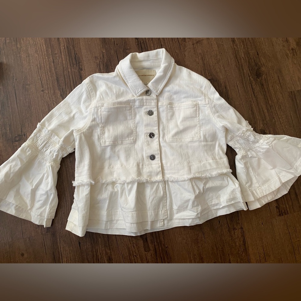 Pilcro and the Letterpress White Jean Jacket